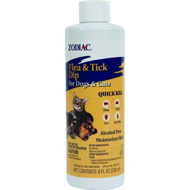 Zodiac Flea And Tick Dip Dog And Cat 8oz