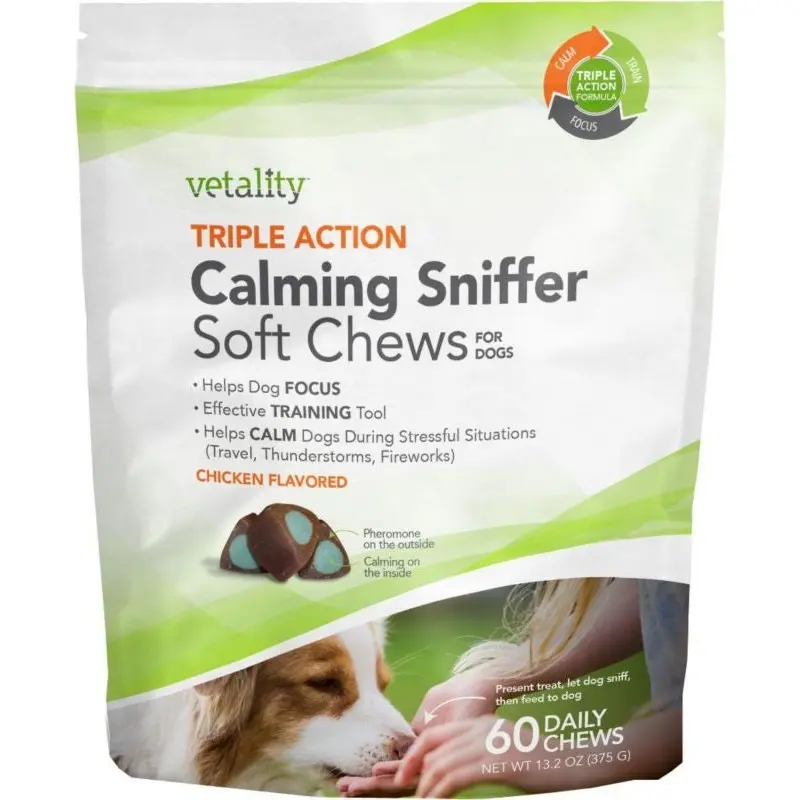 Triple Action Calming Sniffer Chews For Dogs 60PC