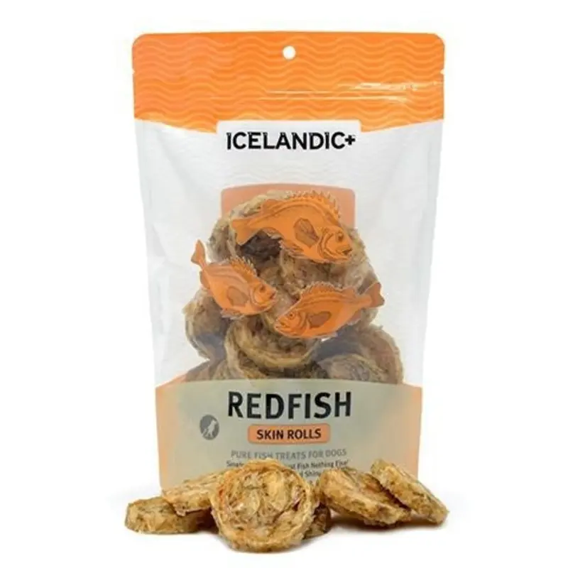 Icelandic Plus Redfish Skin Rolls Dog Treat