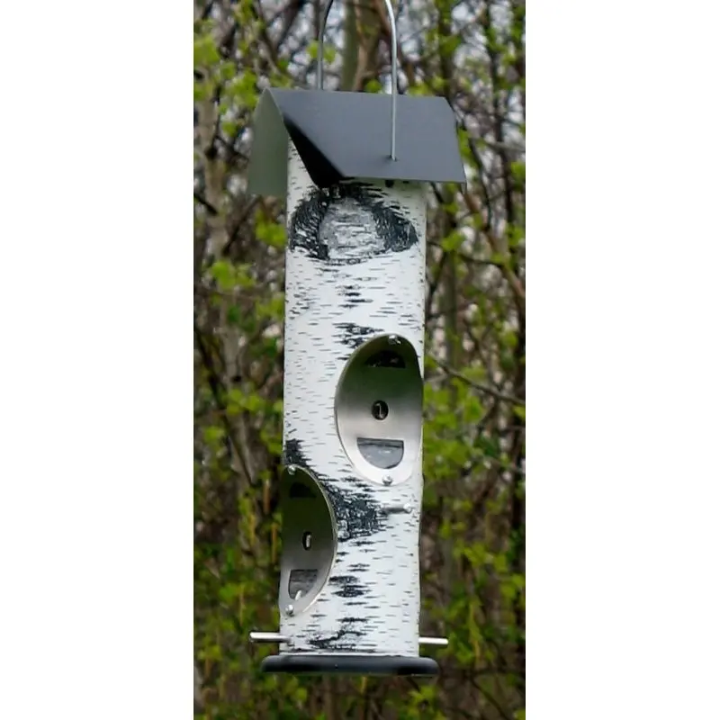 Thistle Seed Birch Log Bird Feeder