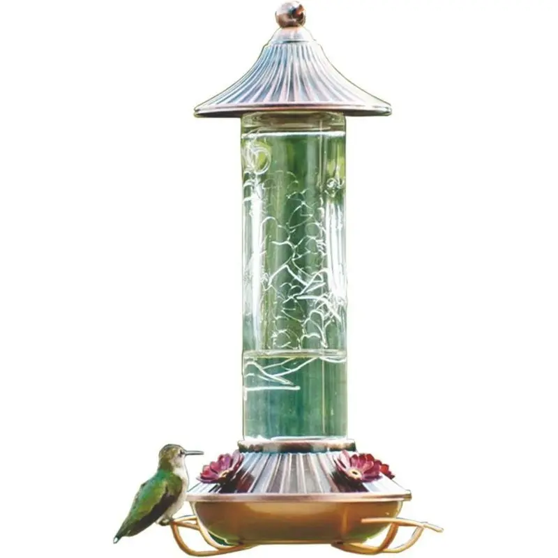 Etched Hummingbird Feeder 14oz Bronze/Clear