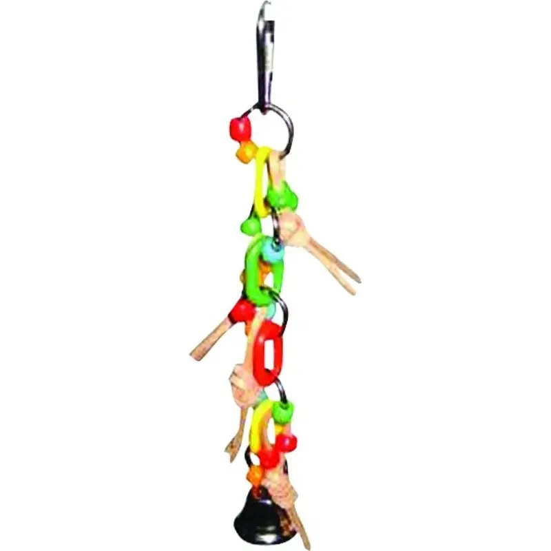 Happy Beaks Plastic Chain Leather Ball Bird Toy