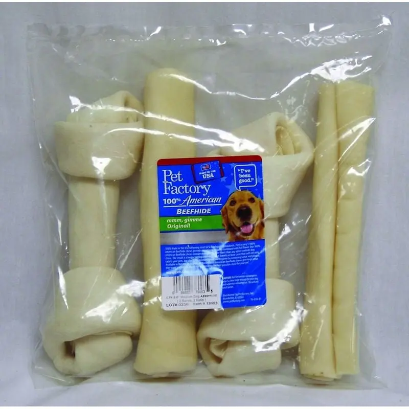 Pet Factory 6 Inch Medium Dog Rawhide 4 Pack