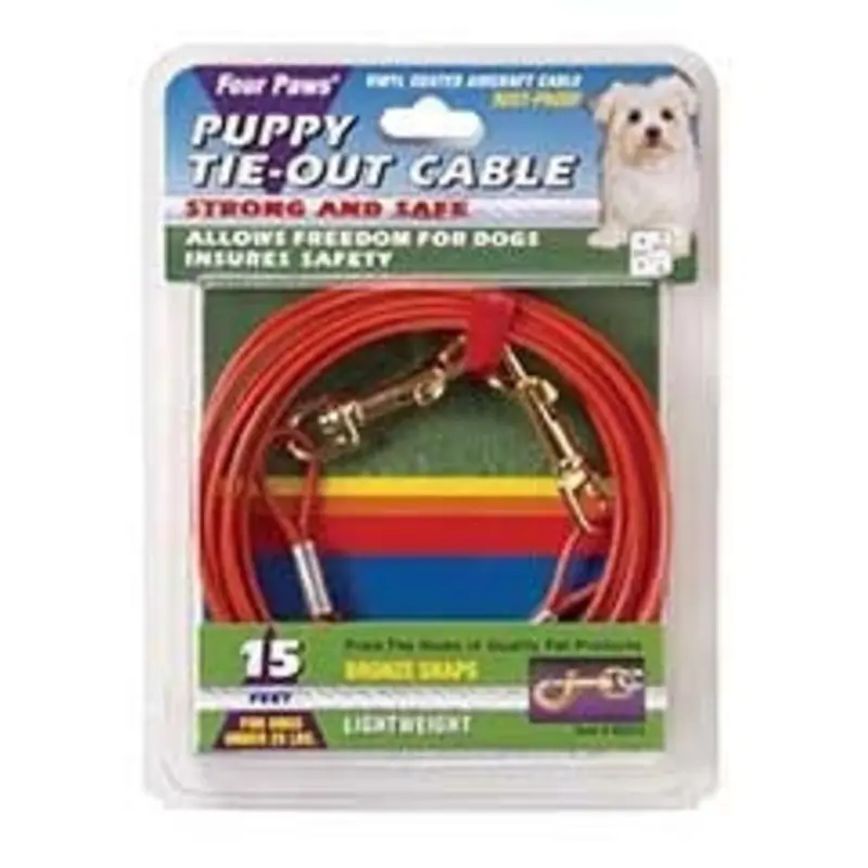 Tie Out Cable For Puppies 15 Ft Orange