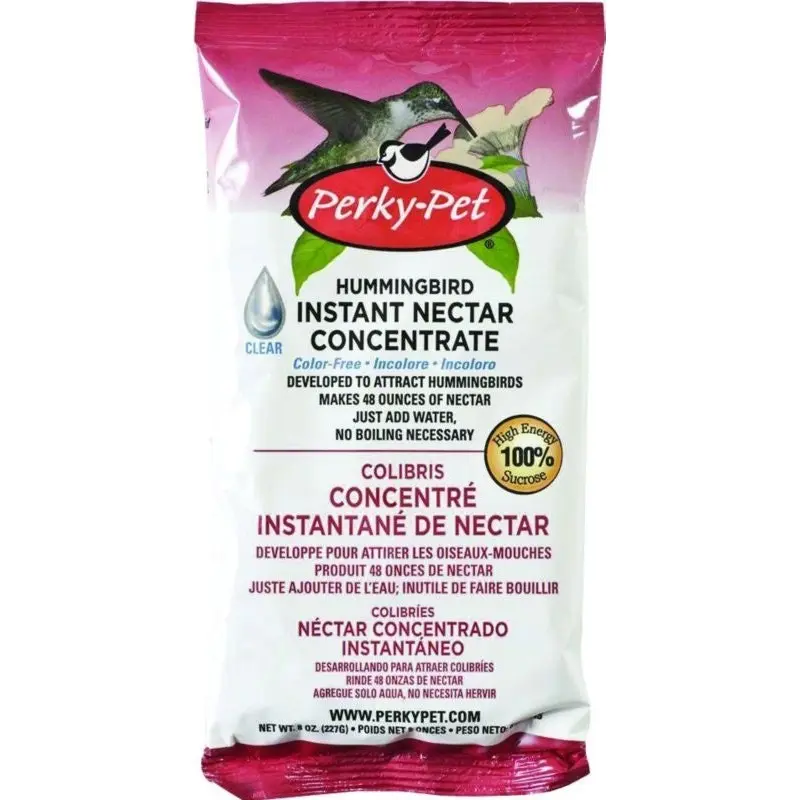 Perky Pet Instant Hummingbrid Nectar Bag 8oz Clear