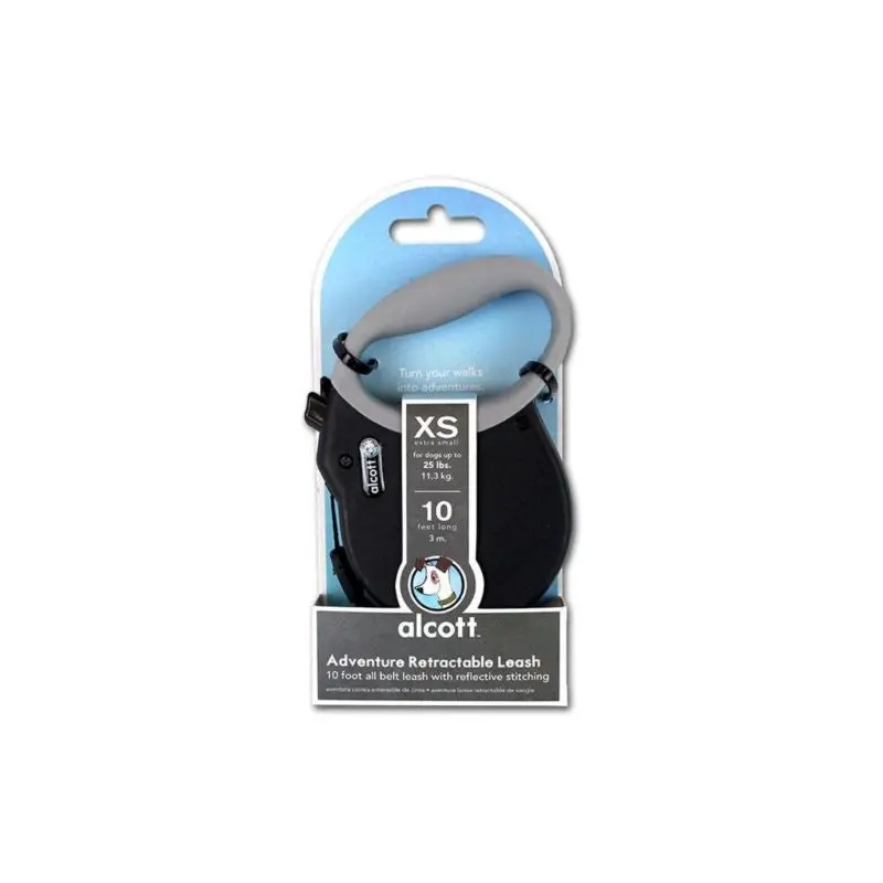 Alcott Retractable Leash X-Small/10ft Black