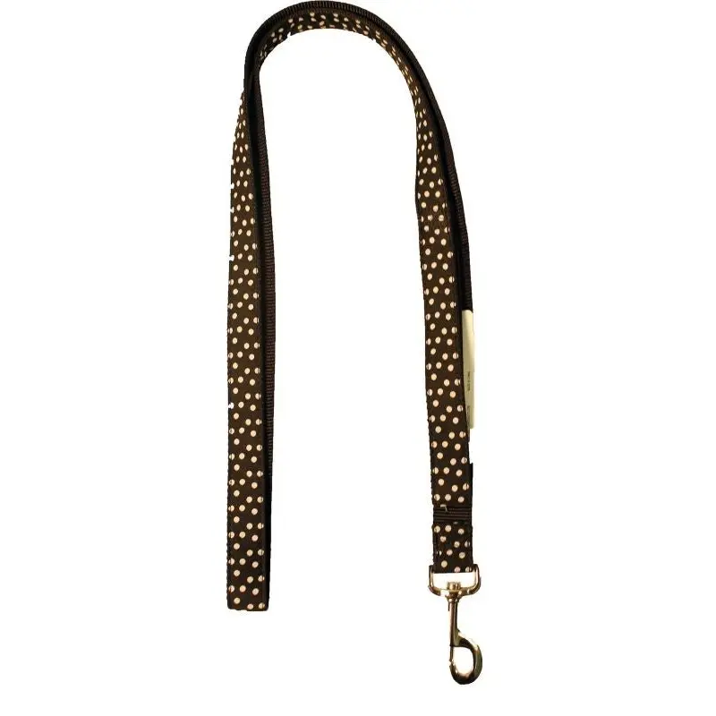 Ribbon Overlay Single Thick Dog Lead 5ft Bk