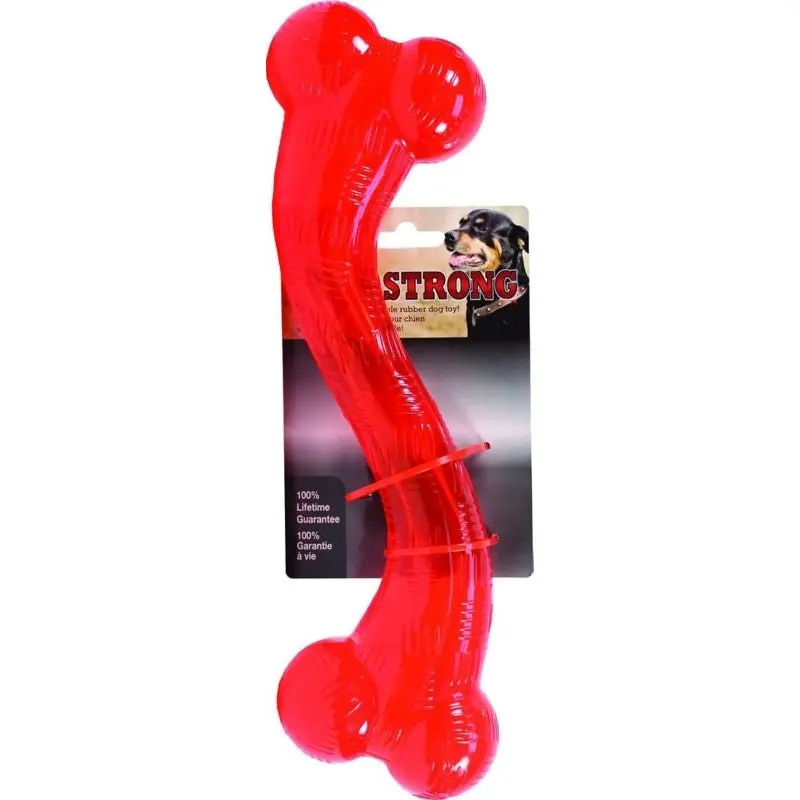Spot Play Strong Rubber Stick Dog Toy 12 Red