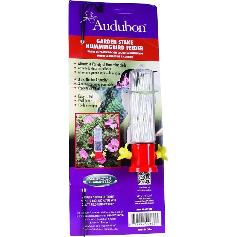 Audubon Garden Stake Mini Hummingbird Feeder 3Oz.