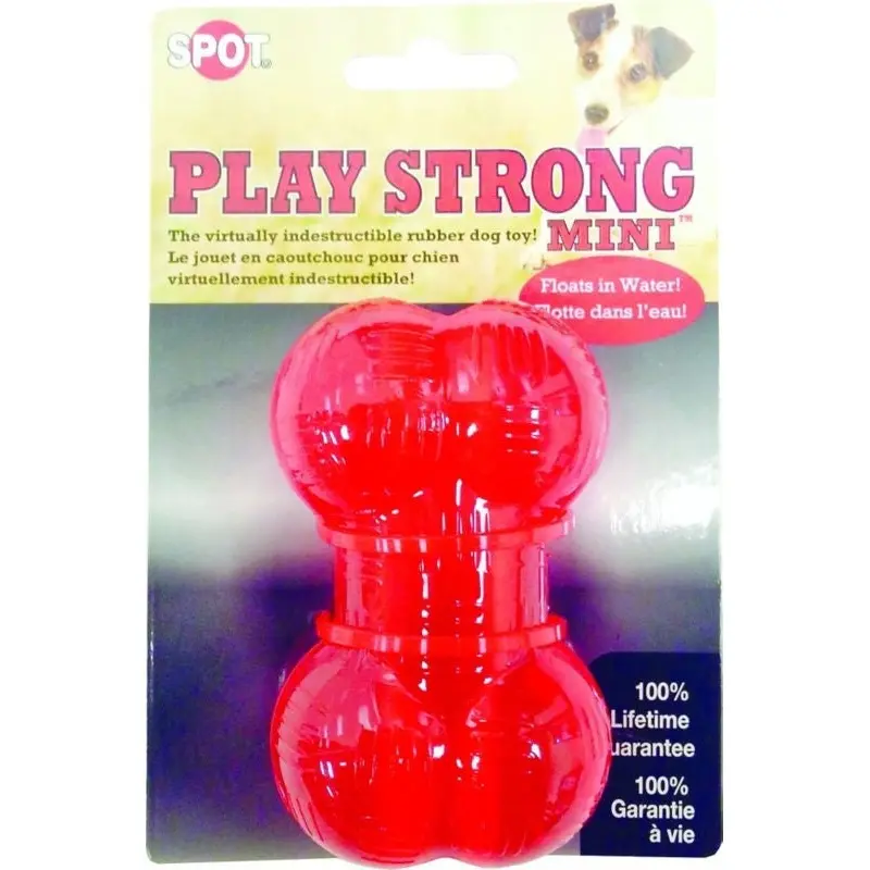 Spot Play Strong Mini Rubber Bone Small Red