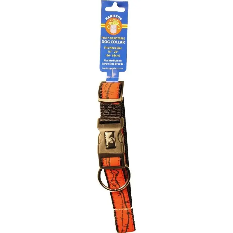 Ribbon Overlay Adj Dog Collar 1x18-26 Red