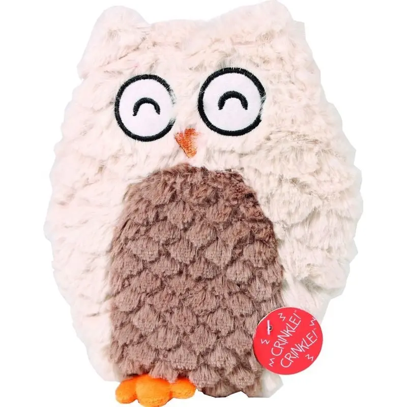 Spot Soft Swirl Plush Owl Dog Toy 9.5 Beige