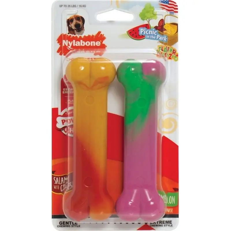 Nylabone Flavor Frenzy-2 Pk-Salami Watermelon Wlf