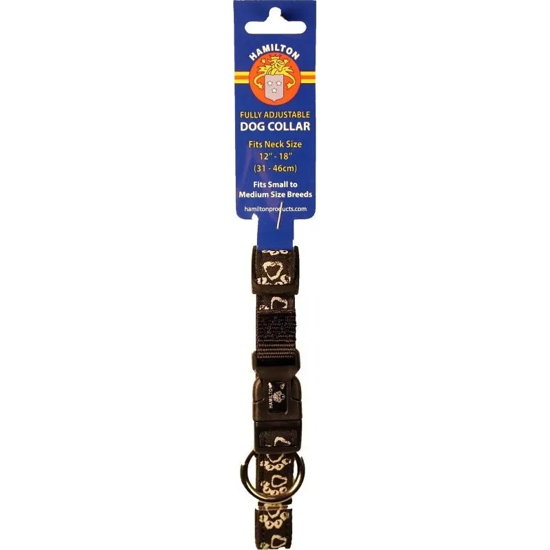 Ribbon Overlay Adj Dog Collar 5/8x12-18 ChalkPasBk