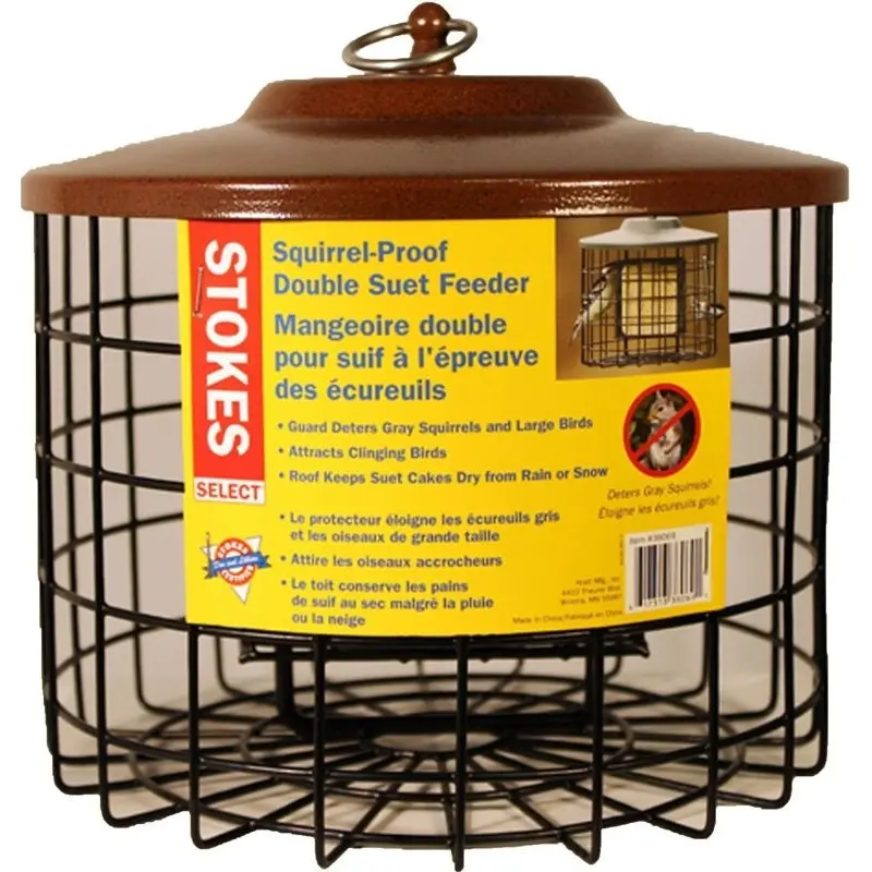 Stokes Squirrel Proof Double Suet Feeder Brown