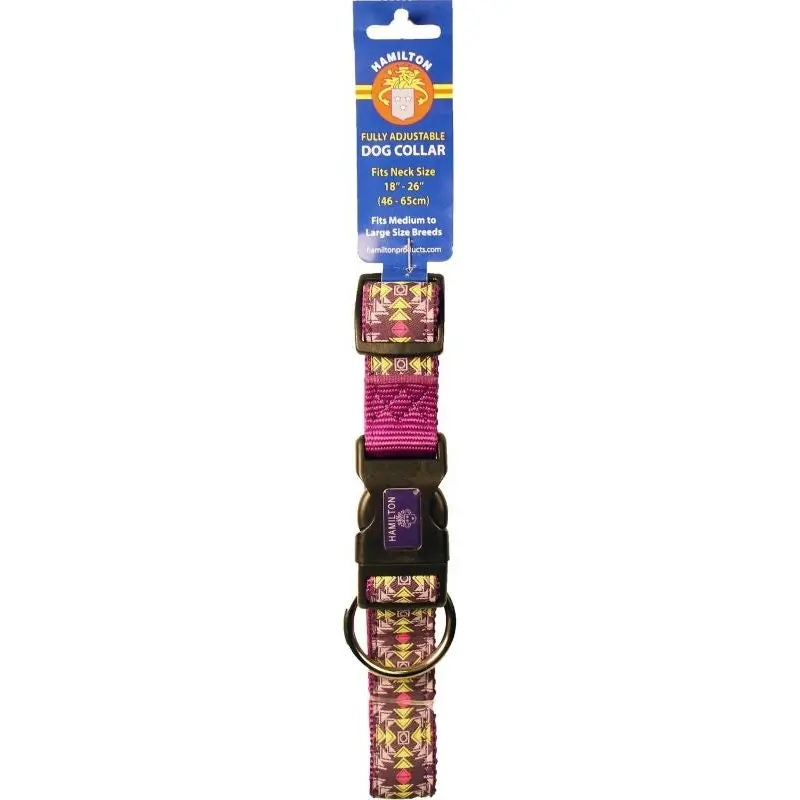 Ribbon Overlay Adjust Dog Collar 1 x 18-26 Purple