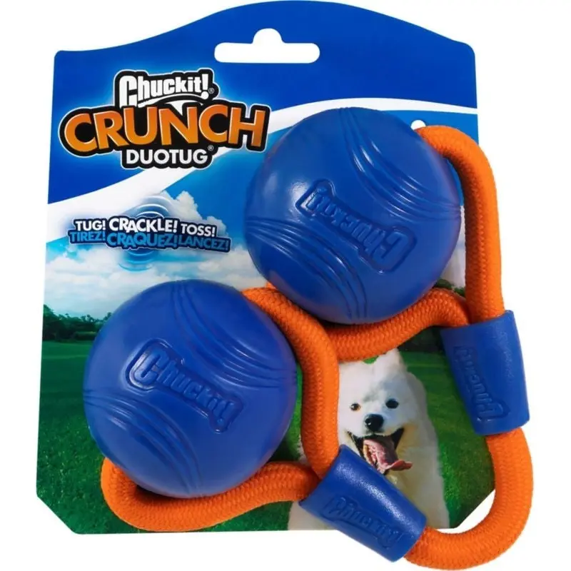 Chuckit Crunch Duo Tug Dog Toy Md Orange