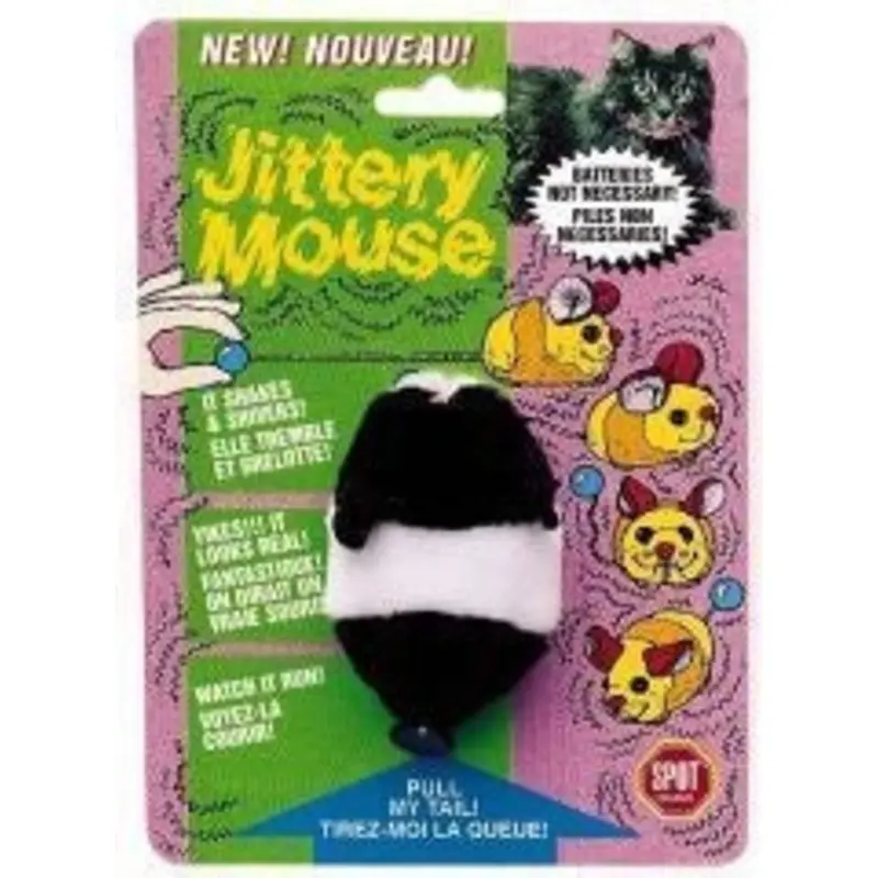 Plush Jittery Mouse .5x0.5x0.25 Multi
