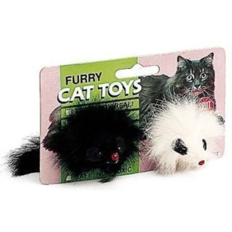 Twin Miami Fur Mice 15x4.75x1 black and white
