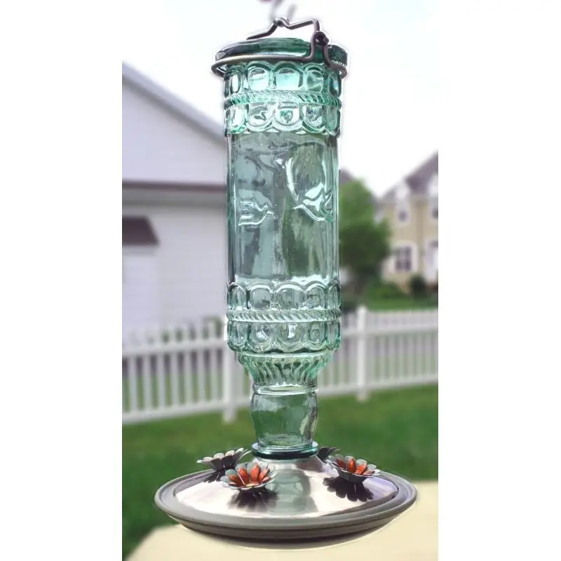 Opus Antique Bottle Hummingbird Feeder