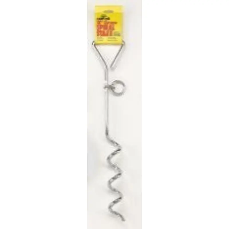 Chrome Spiral Pet Anchor/Tieout Stake 18 Inch