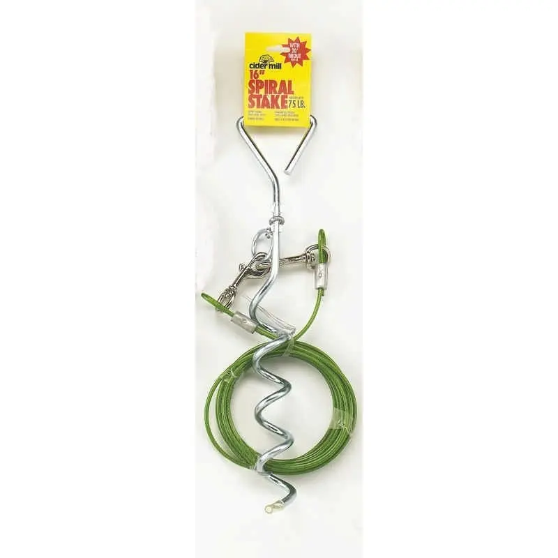 Spiral Stake With Tie Out 20 Feet