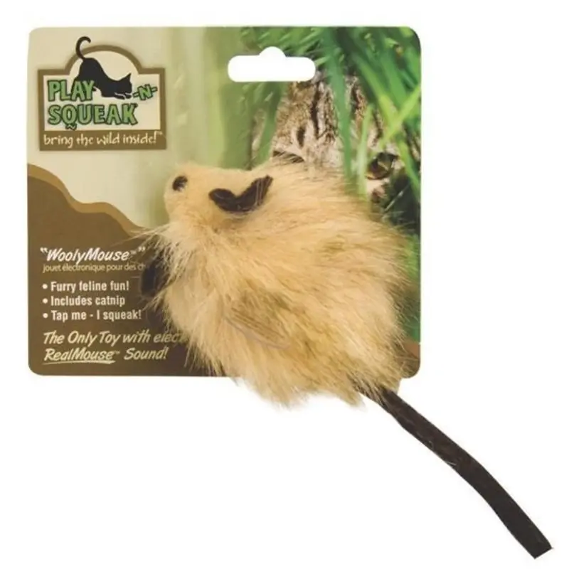 Play-N-Squeak Woolly Mouse Cat Toy