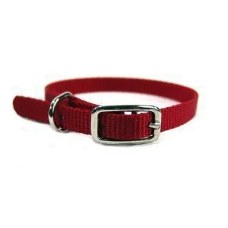 Single Thck Nyln Dlx Dg Collar 3/8 X12 Red