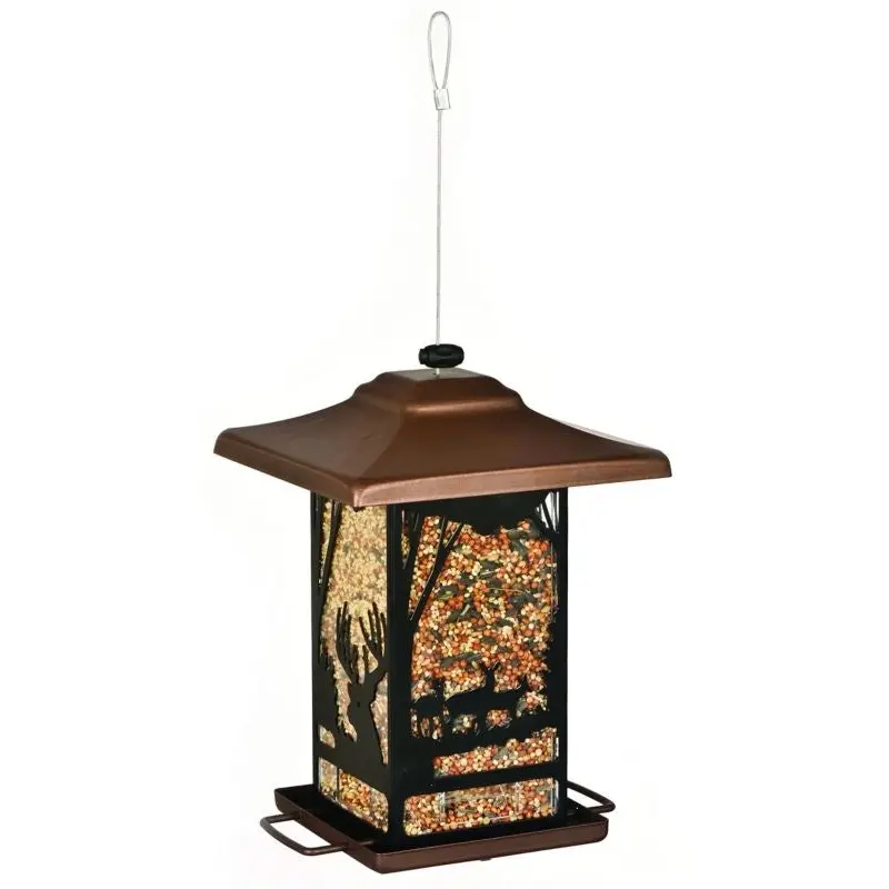 Perkypet Buck And Doe Lantern Feeder 2lb Brown