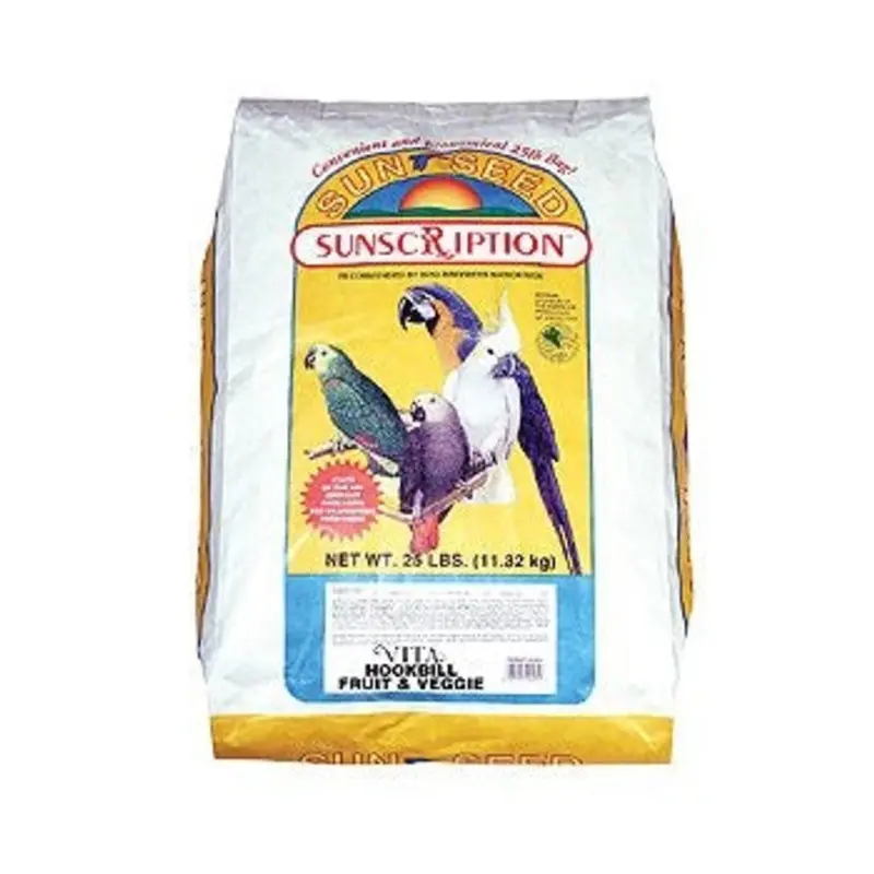 Sun Seed Fruit and Veggie Parrot Bird Food 25lb