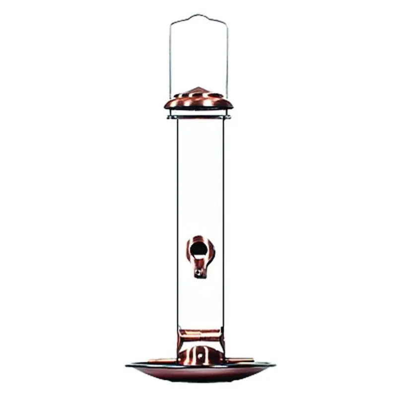 Audubon Copper Tube Feeder with Tray 9x8x7 Copper