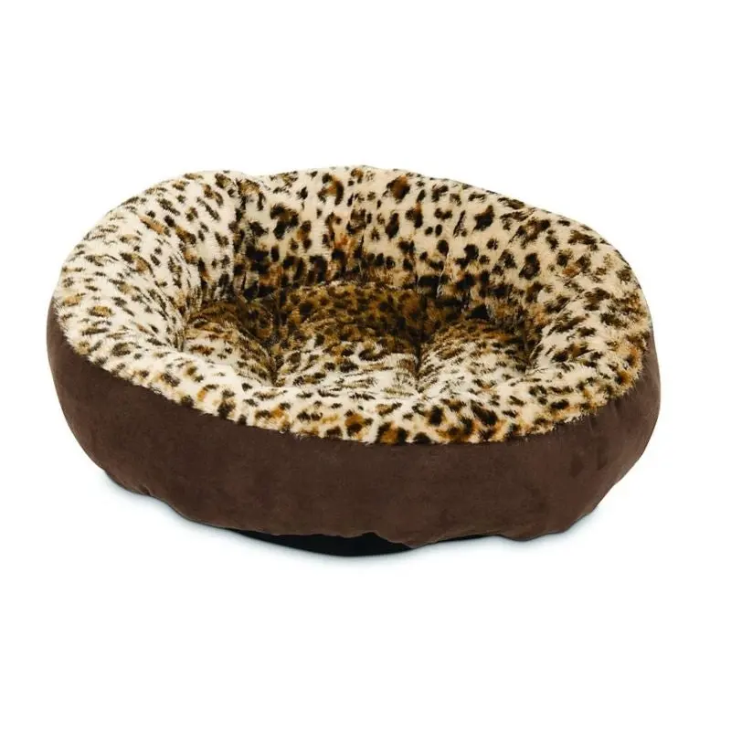 Petmate Round Bolster Bed 18x18 Animal Print