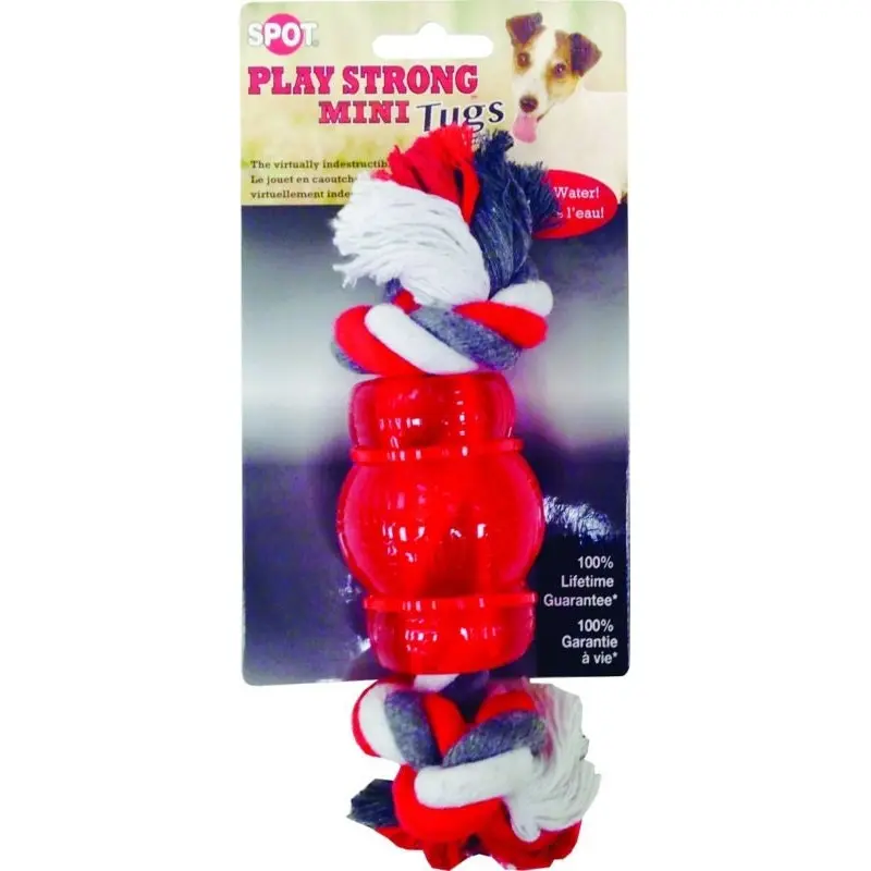 Spot Play Strong Mini Tugs Chew With Rope Sm Red