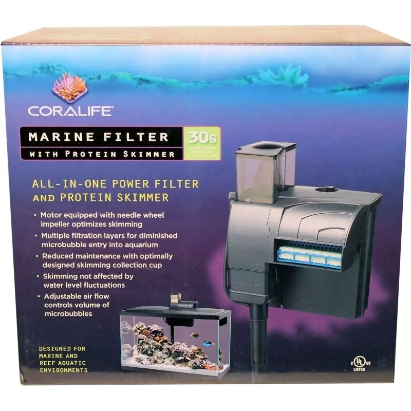 Coralife Marine Filter with Protein Skimmer 50 Gph Bk