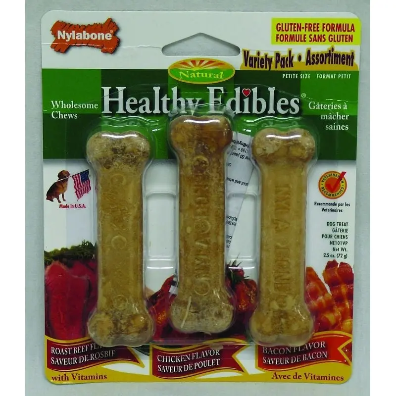 Nylabone Healthy Edibles Variety Pk Petite/3 Pk