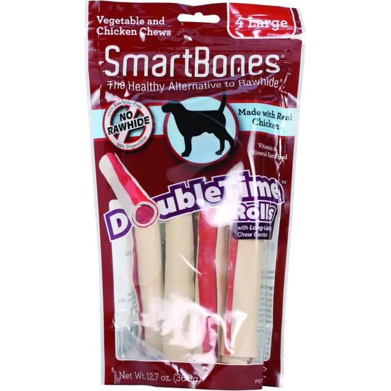 SmartBones DoubleTime Dog Chew Rolls Chicken