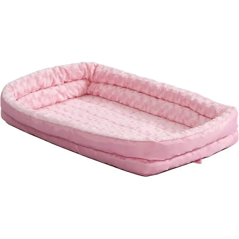 Quiet Time Deluxe Double Bolster Pet Bed Pink