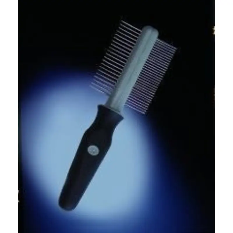 Double Sided Comb For Dogs/Cats 5x1.75x10.5 Bk/Gr