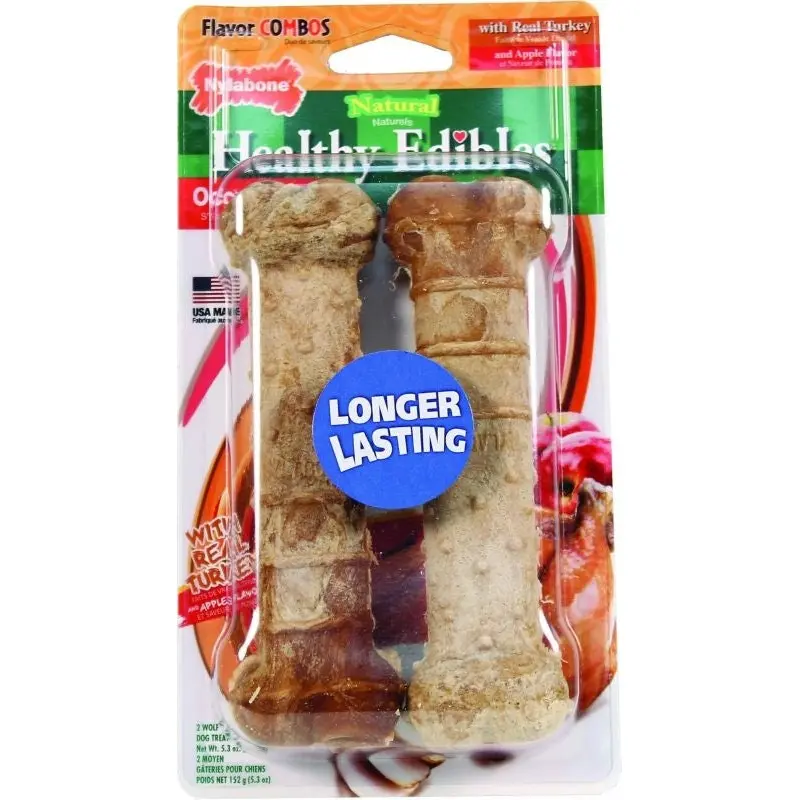 Nylabone Healthy Edibles Tur / App-2 Pk-Wolf