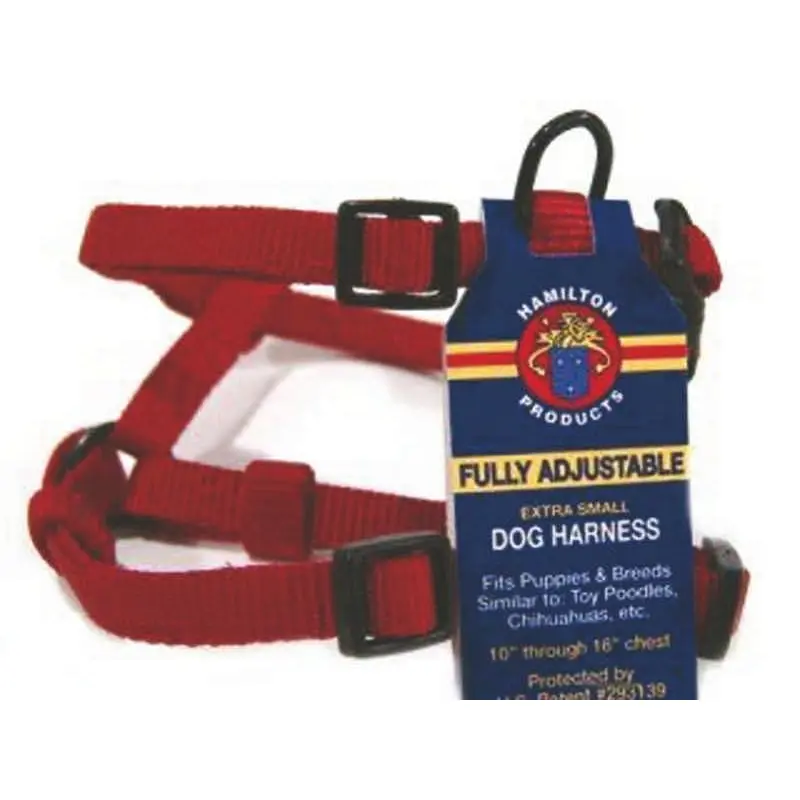 Adjustable Comfort Dog Harness 3/8 X10-16 Red