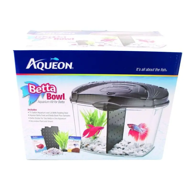AQUEON 1/2 Gallon Betta Bowl Starter KitW/Divider