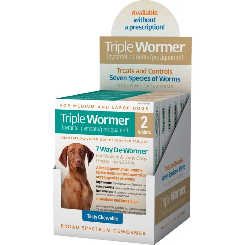 Triple Wormer For Medium and Large Dogs 2 Count