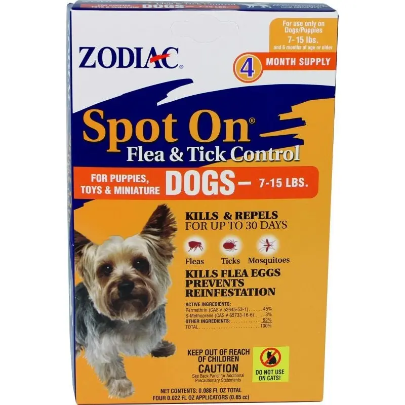 Zodiac Spot On Flea / Tick Control Dogs Under15lb