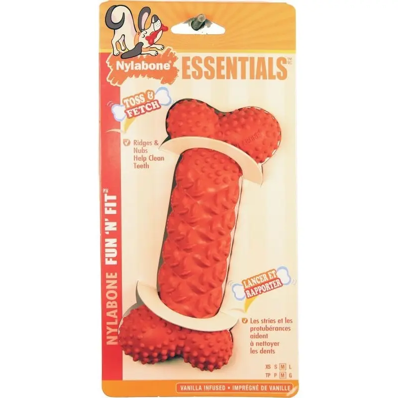 Nylabone Fun N Fit Rubber Braided Bone MD