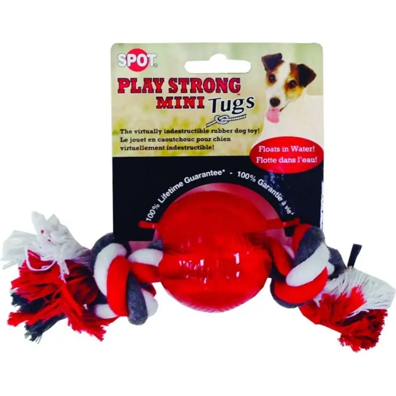 Spot Play Strong Mini Tugs Ball With Rope Sm Red