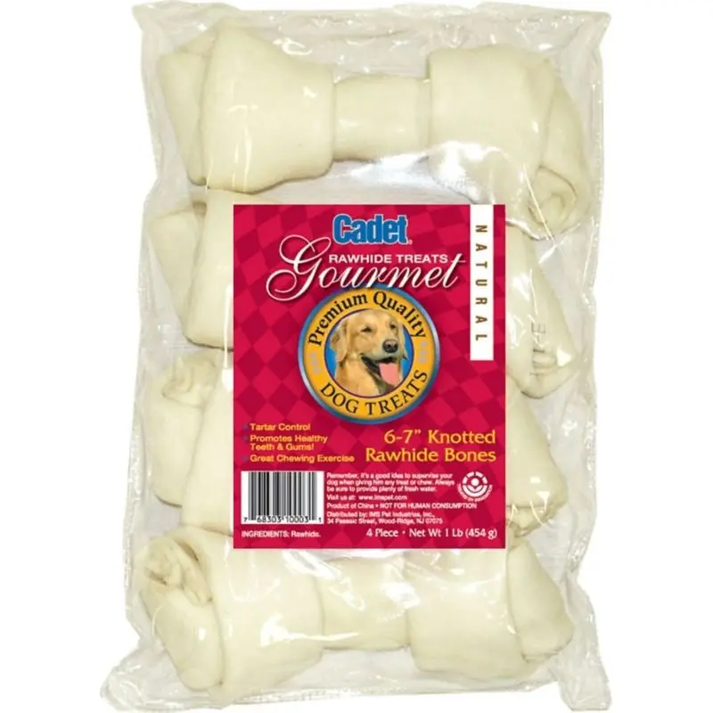 Cadet Rawhide Knotted Bone 6-7 Value Pack 1 lb Nat