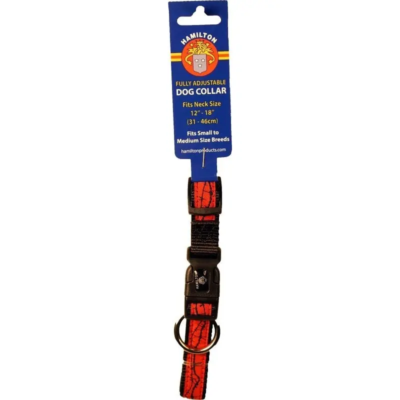 Ribbon Overlay Adj Dog Collar 5/8x12-18 Red