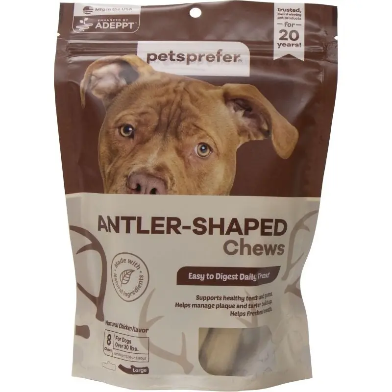 Petsprefer Antler Shaped Treats Large Dogs 8 Pack