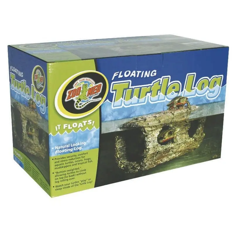 Floating Turtle Log Tank Decoration 12x5.5x5.5 Brn