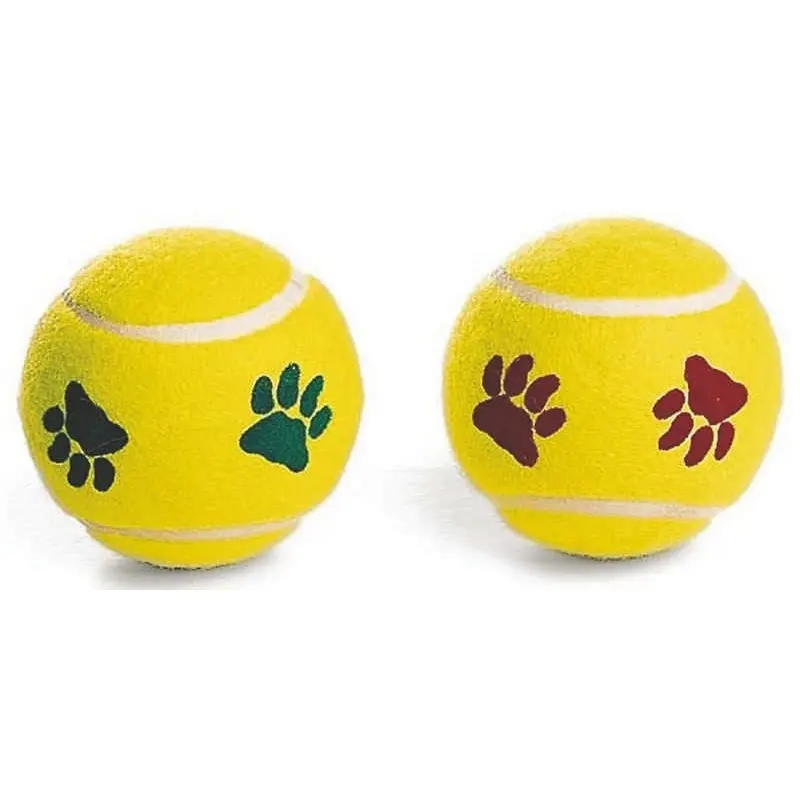 Mint Flavored Pawprint Tennis Ball 2 Pack Green